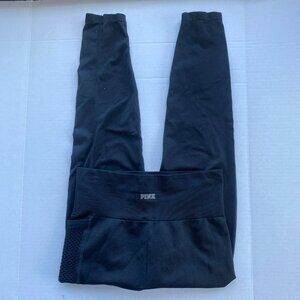 Victoria Secret PINK Black Leggings High Rise Mesh Pocket Gym M